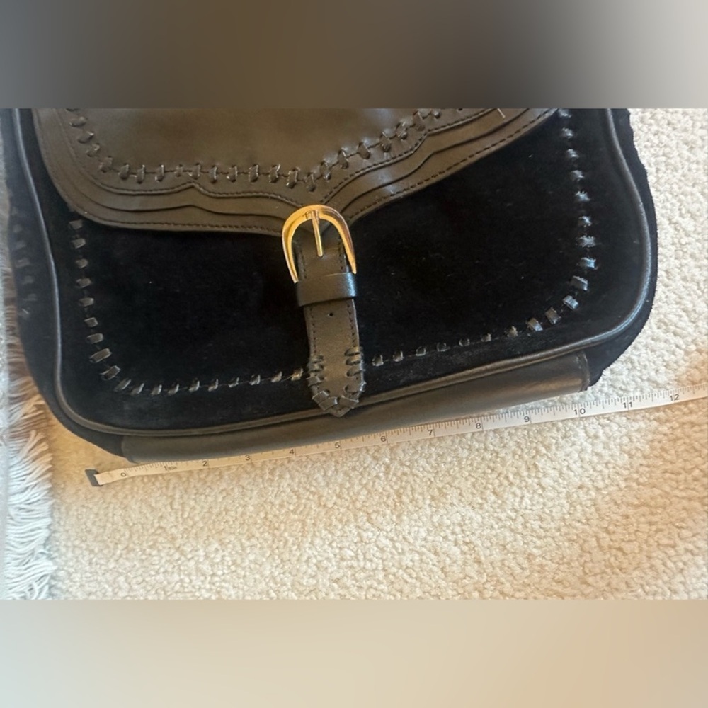 Rare Zara Black Leather & Suede Western Style Purse - Picture 8 of 13